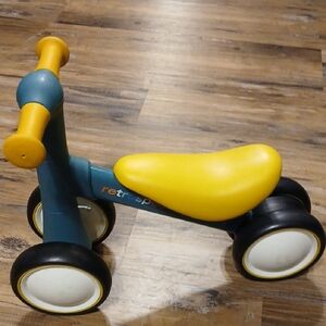 Retro Balance Bike - Yellow and Blue